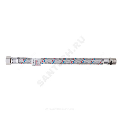 Подводка гибкая для воды нержавеющая оплетка ГИГАНТ 1/2" г-ш L=0.3м AQUALINE 04938