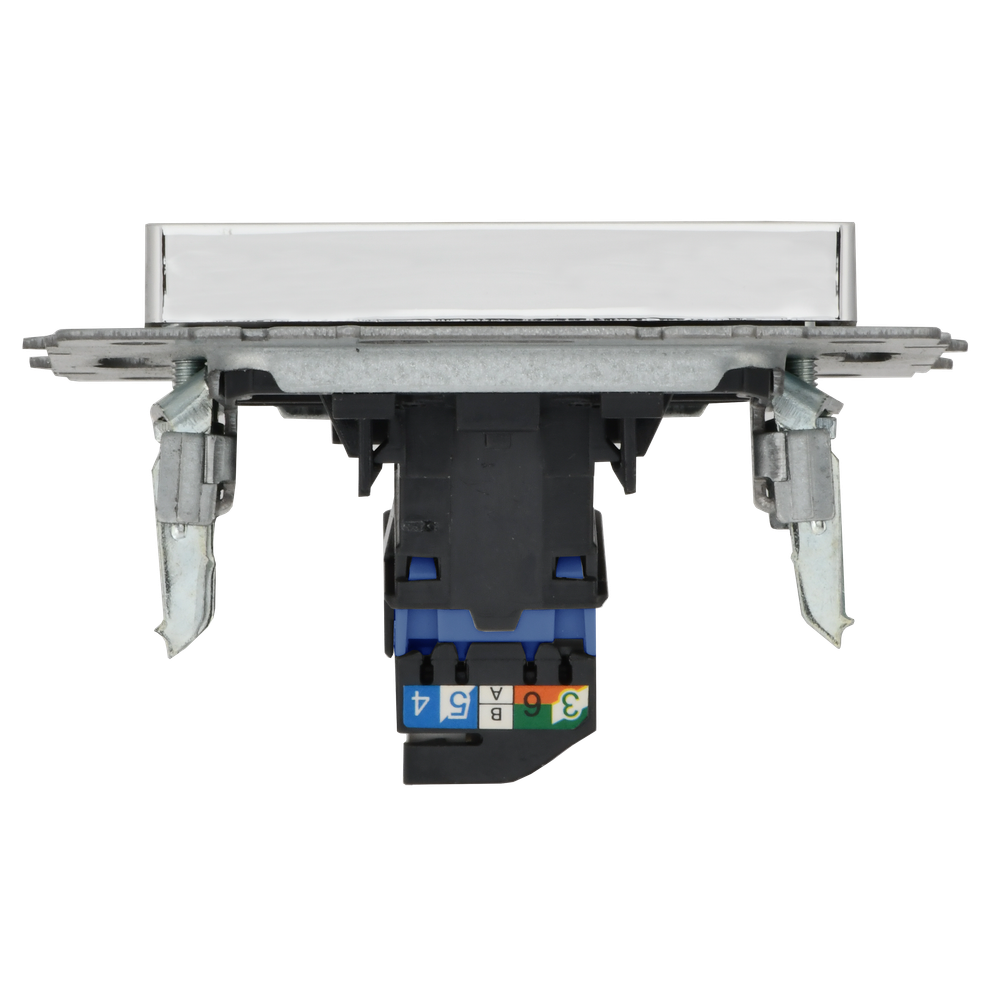 BRITE Розетка компьютерная RJ45 кат.6 РК11-БрГН металл хром/никель IEK