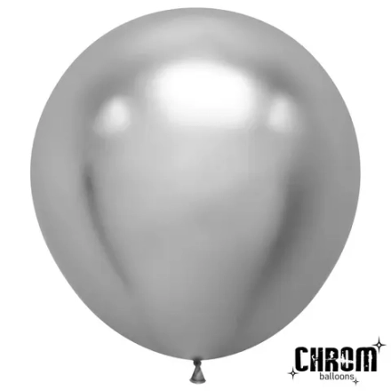 Шар (36''/91 см), Серебро, хром, 1 шт.