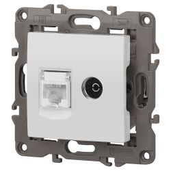 Розетка ЭРА Elegance 14-3110-01 RJ45+TV IP20 белый | Эра Elegance