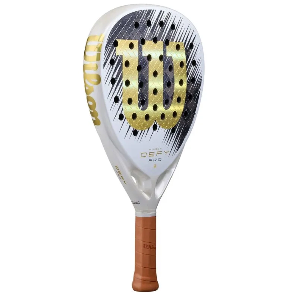 Ракетка для падел тенниса Wilson Defy Pro V1 SE Padel - white/gold