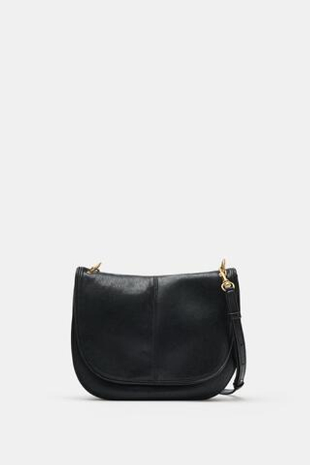 ZARA МЯГКАЯ СУМКА ЧЕРЕЗ ПЛЕЧО, ЧЕРНЫЙ