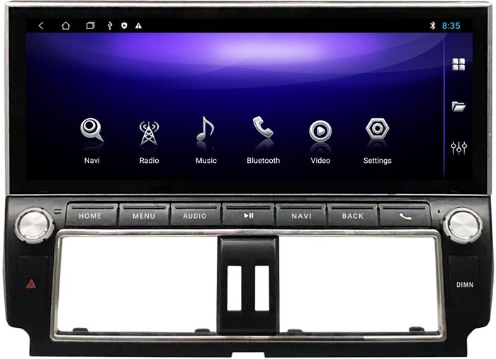 Магнитола для Toyota Land Cruiser Prado 150 2014-2017 - Kuberg ZH-T1203 монитор 12.3" на Android 12, Быстрая, CarPlay, 4G SIM-слот