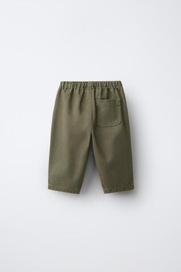 ZARA БРЮКИ ИЗ ТВИЛА СО ШВАММИ, ХАКИ
