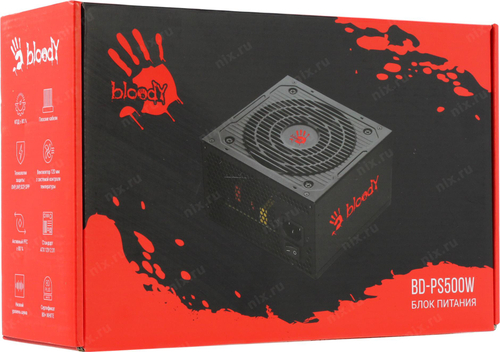 Блок питания Bloody <BD-PS500W> 500W ATX (24+2x4+2x6/8пин)