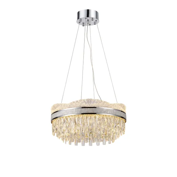Люстра подвесная светодиодная NewRgy NWL132-ф600*H230(1200) CHROME, 220 Вт, хромированная