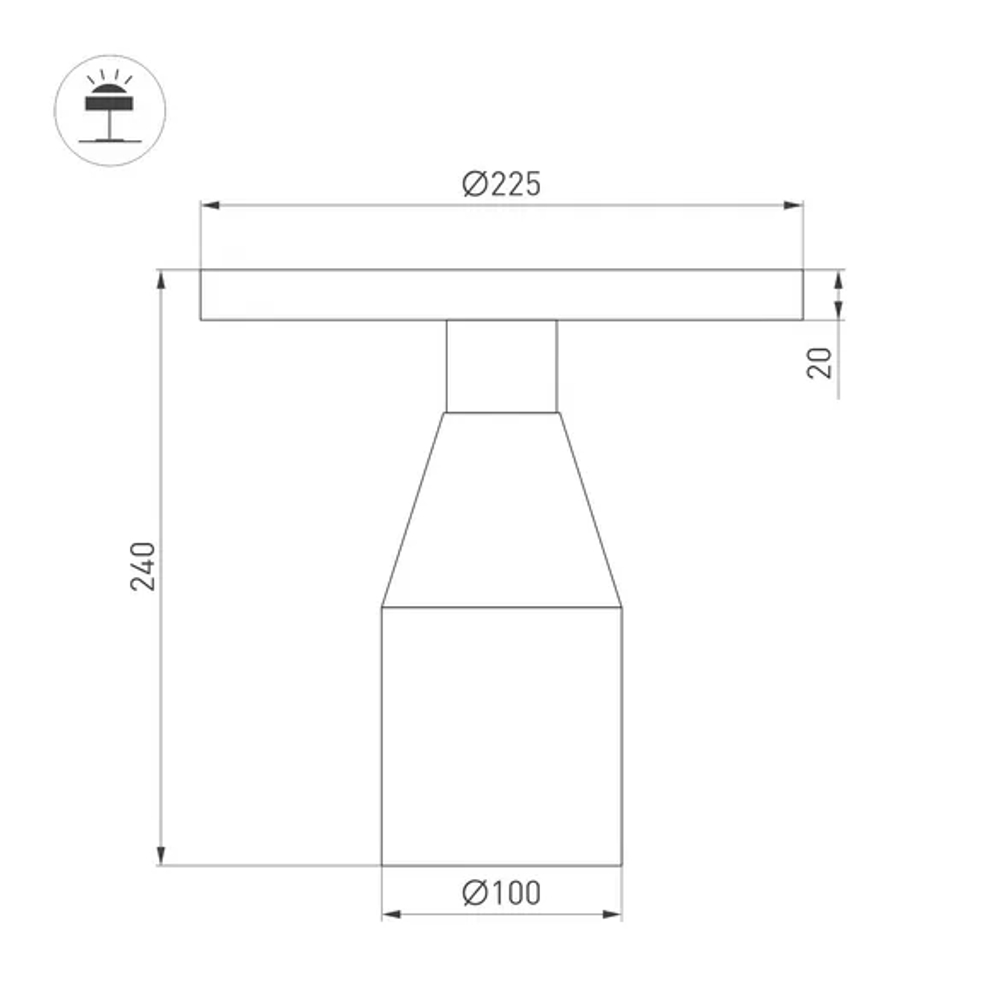 Светильник SP-CROOD-TAB-R22.5x24-7W Warm3200-MIX (BG-BG, 140 deg, 230V) (Arlight, IP20 Травертин, 5 лет) 061770