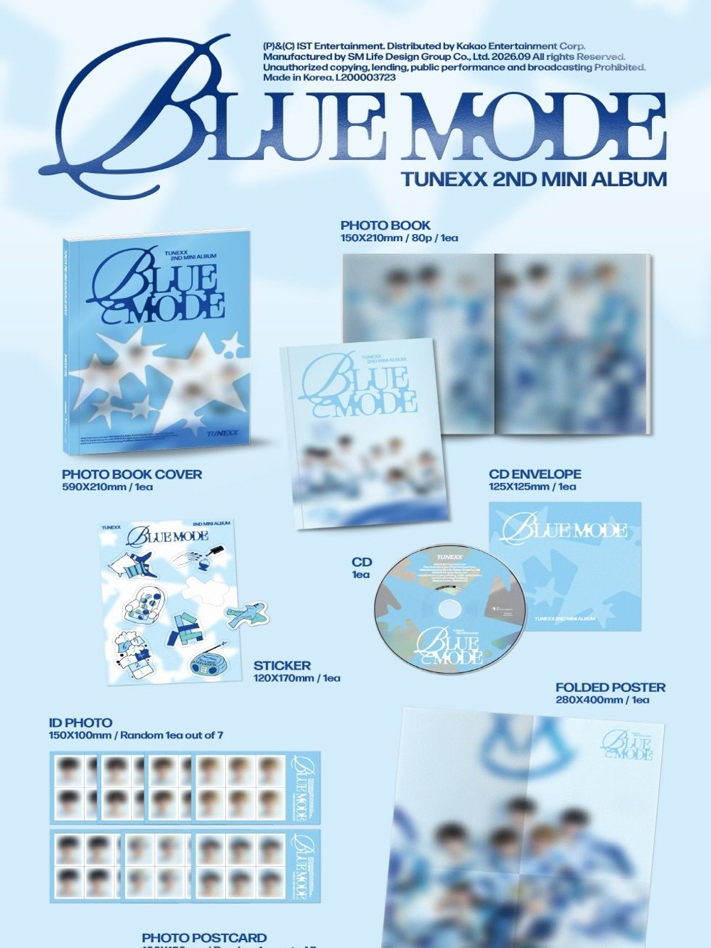 Альбом TUNEXX - BLUE MODE 2nd Mini Album 2 Version SET