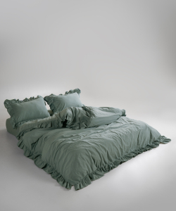 Lımasso КПБ 4 пр. Stonewashed Exclusıve Natural Green пододеяльник 200*220, простынь 240*260, наволочки 50*70 2шт