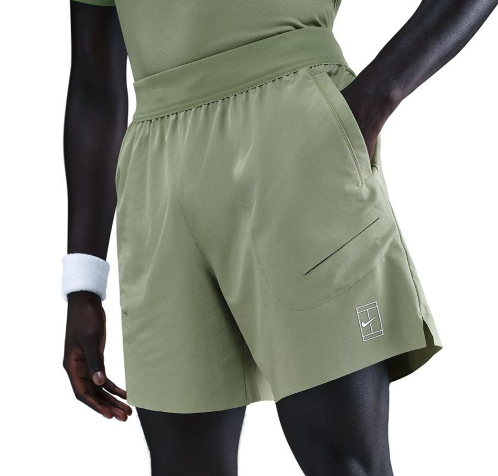 Мужские теннисные шорты Nike Court Advantage Dri-Fit 6in - oil green/white