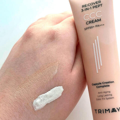 Многофункциональный тональный крем с пептидами Trimay Re:cover 3-in-1 Pept CCC Cream SPF50+ PA+++