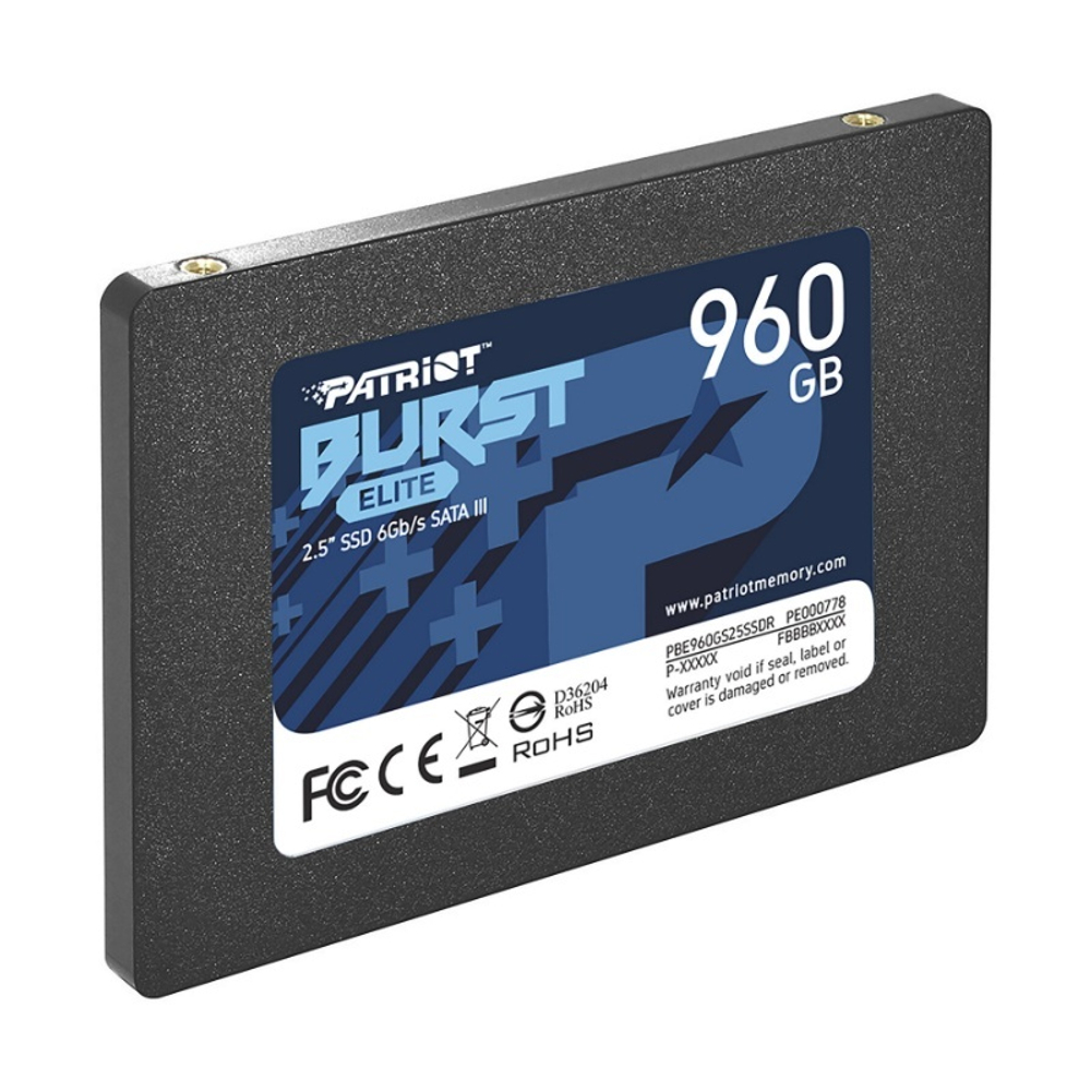 Твердотельный накопитель Patriot SSD BURST ELITE 960GB SATA3 2.5" R450/W320 TBW 400TB 3D NAND