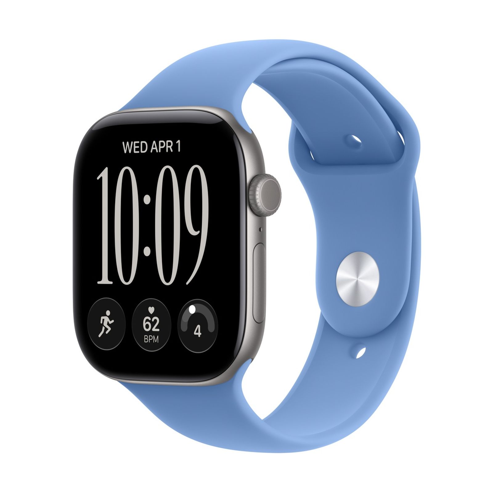 Смарт-часы Apple Watch Series 12 GPS 46mm Space Gray Aluminium, Wildflower Blue Sport Band, размер S/M