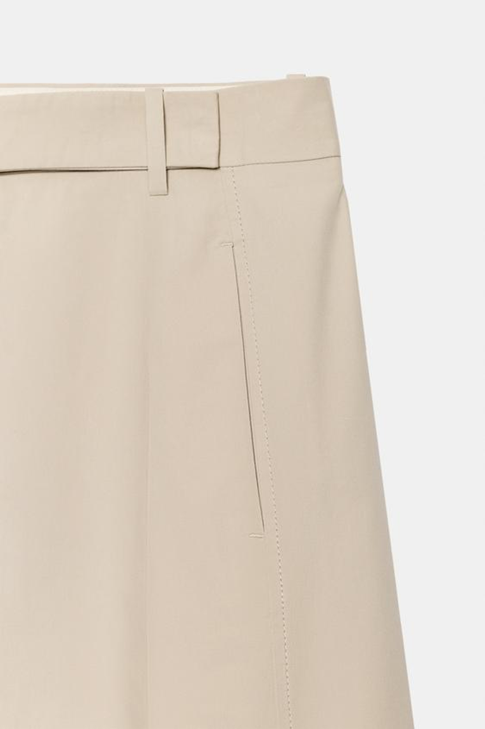 ZARA БРЮКИ ИЗ ПОПЛИНА — ZW COLLECTION, СЕРО-КОРИЧНЕВЫЙ