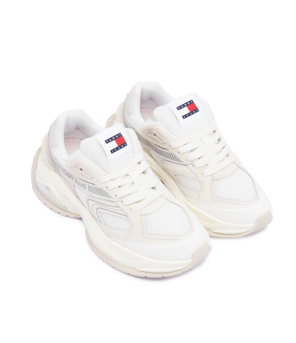 Кожаные кроссовки trendy retro runner Tommy Jeans - экрю(EN0EN02550)