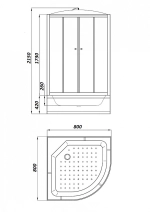 Душевая кабина PARLY EF1021 (100х100х215)