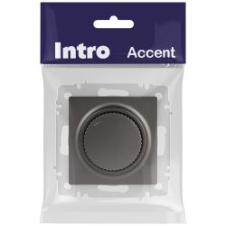 Светорегулятор Intro Accent 6-401-07 поворотный, 600Вт 230В, IP20, СУ, графит | Intro