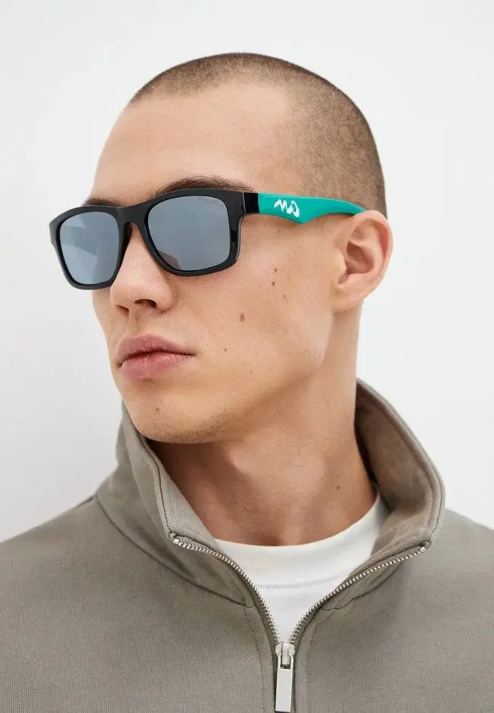 Спортивные очки 720armour Fabio / Shiny Crystal Black / Matte Emerald Green Temple / HC Polarized Smoke Revo Silver Lens