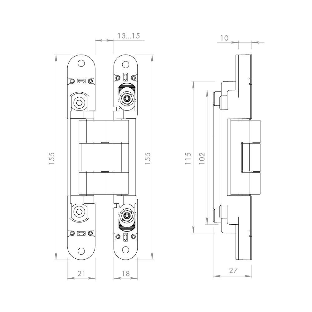 Петля скрытой установки U3D2400.VPG BL черный TECH