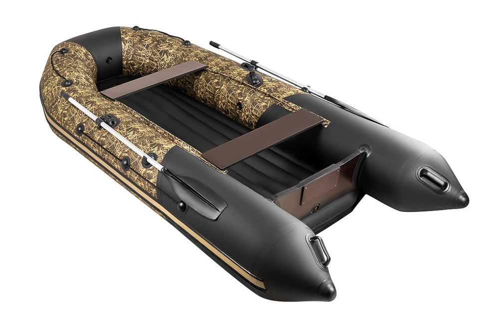 Таймень NX 3400 НДНД PRO камыш-черный + BST 55 L (комплект лодка + электромотор)