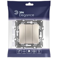 Выключатель ЭРА Elegance 14-1107-04 тройной 10АХ-250В IP20 шампань | Эра Elegance