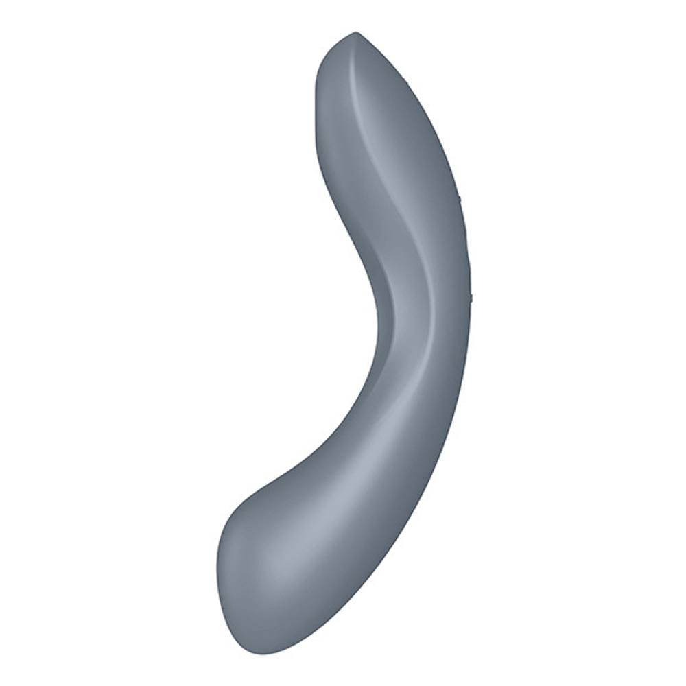 Серо-голубой вибромассажер 17,4см с вакуумной стимуляцией Satisfyer Curvy Trinity 1 insertable Air Pulse Vibrator Bluegrey