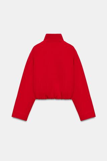 ZARA БОМБЕР С ВОРОТНИКОМ-СТОЙКОЙ, КРАСНЫЙ