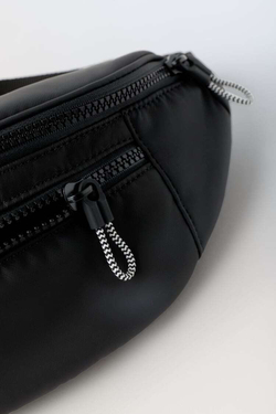 ZARA ПРОРЕЗИНЕННАЯ ПОЯСНАЯ СУМКА, ЧЕРНЫЙ