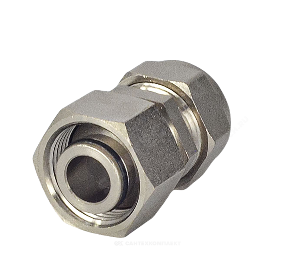 Муфта латунь никель 15Aх3/4" ЕК обжим/ВР STAHLMANN SSFL1503/4BEFE
