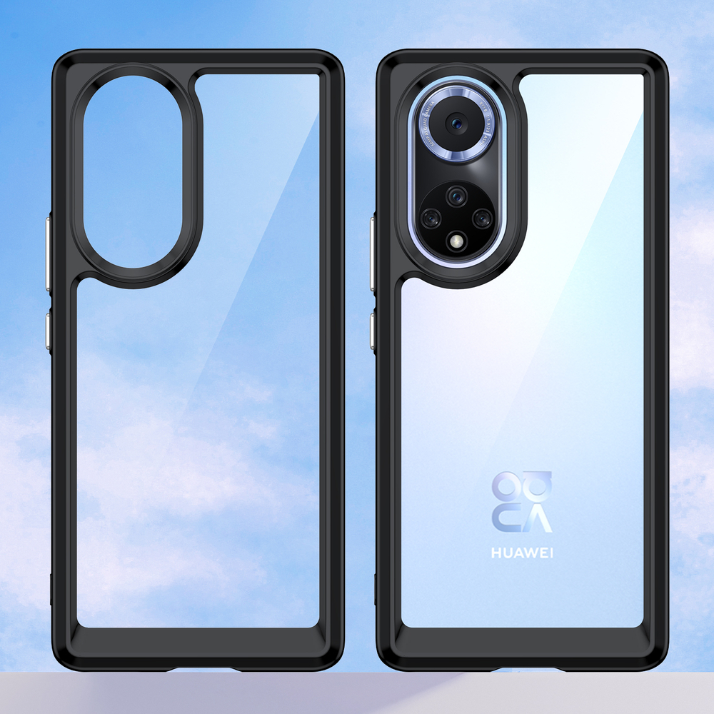 Двухкомпонентный чехол с защитными черными рамками для Honor 50 Pro и Nova 9 Pro, мягкий отклик кнопок