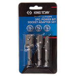 KING TONY (9103PR) Набор адаптеров для торцевых головок, 1/4" > 1/4, 3/8", 1/2", 3 предмета