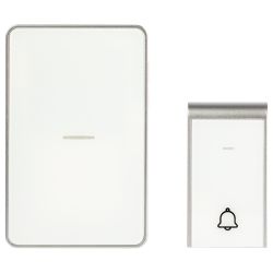 Звонок дверной ЭРА C103W беспроводной LED подсветка IP44 150 м белый 38 мелодий | Электрозвонки беспроводные