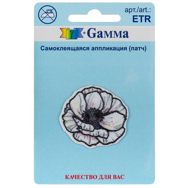 Аппликация термоклеевая Цветок 3.4х3.7 см, №02, 1 шт, 01-232, Gamma ETR