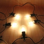 Гирлянда для улицы 5м 10 ламп LED «Filament» чёрный провод, 1 режим, 220V, IP-65, Теплый белый (возможность соединения)