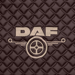 Ковры Daf XF-105 с 2006 года (механика) (экокожа, коричневый, черный кант, бежевая вышивка)