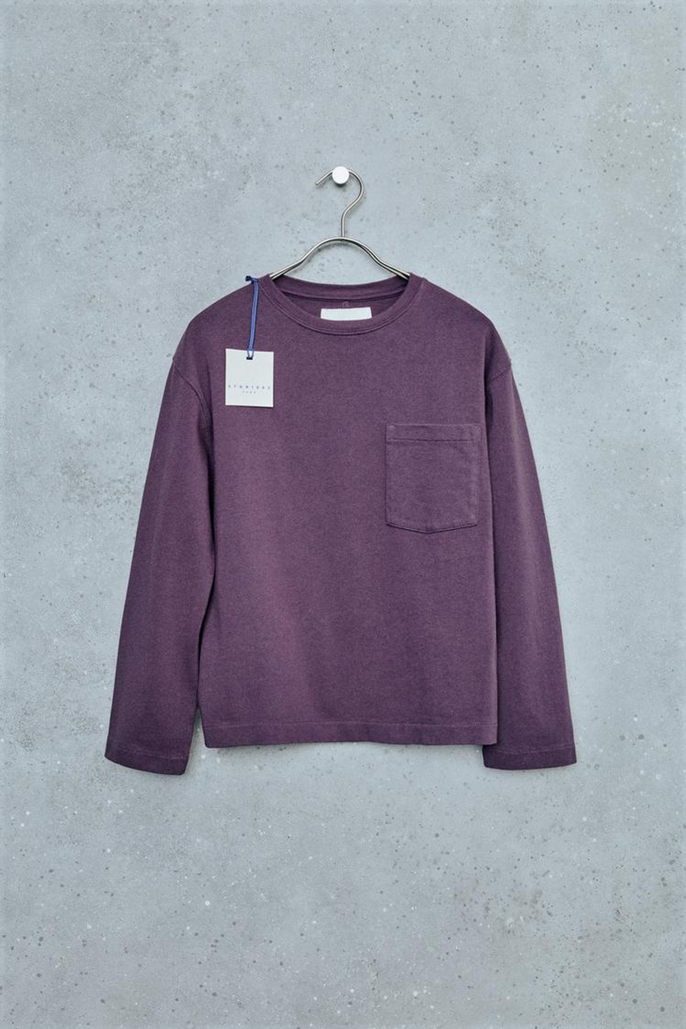 ZARA STORIESZ — ФУТБОЛКА ИЗ ПЛОТНОГО ХЛОПКА С ЭФФЕКТОМ ПОТЕРТОСТИ, ЛИЛОВЫЙ