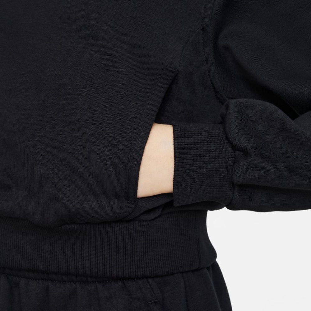 Кофта для девочки теннисная  Nike Sportswear Club Fleece Crop Hoodie - черный