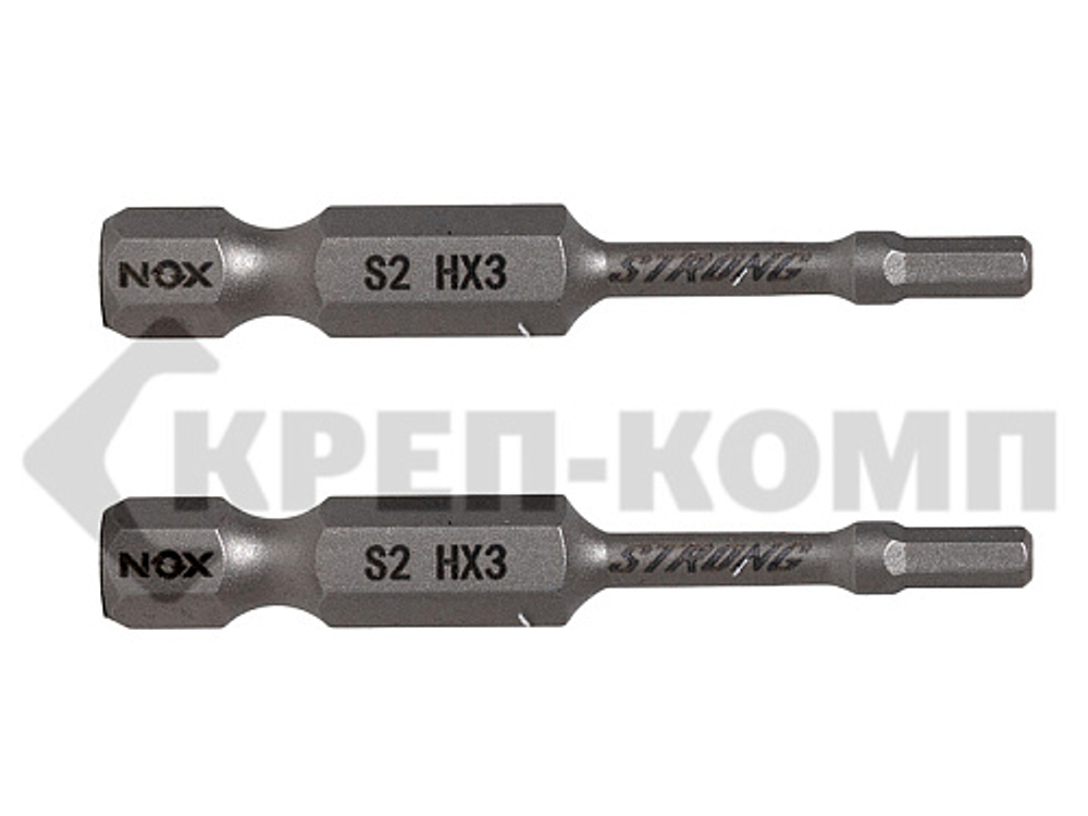 Бита E 6,3 hex-3-50, torsion "NOX STRONG" (2 шт) Nox