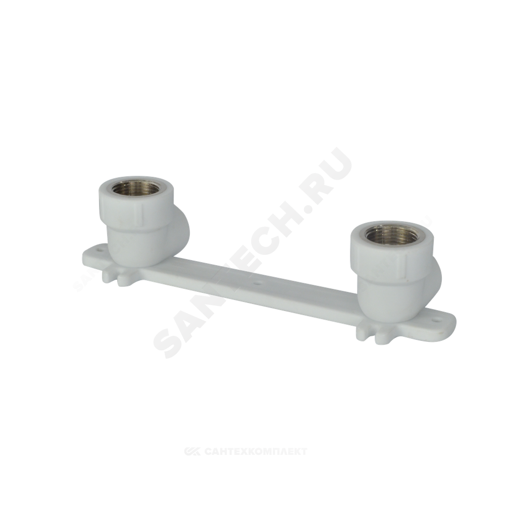Планка монтажная PP-R белая Дн 20х1/2" ВР под смеситель с водорозетками PRO VALFEX 10124020-PRO