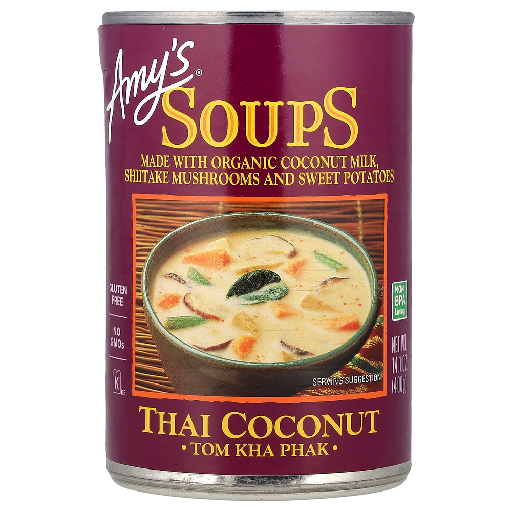 Amy's, Soups, Thai Coconut, том кха пхак, 400 г (14,1 унции)