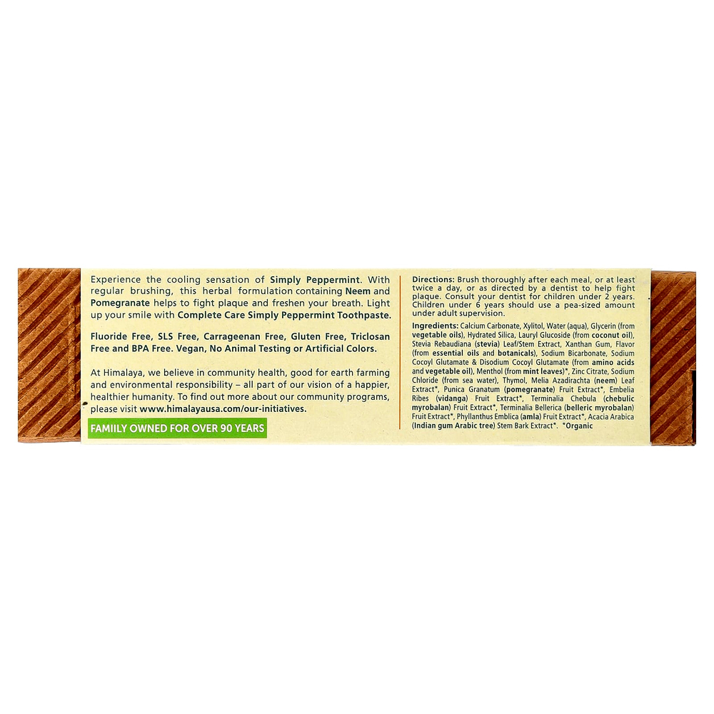 Himalaya, Зубная паста Complete Care, Simply Peppermint, 5,29 oz (150 г)