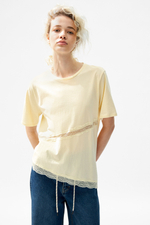 Футболка с кружевной лентой — стандартная длина - H&M
