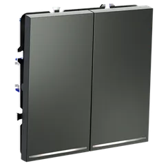 Проходной переключатель двухклавишный с подсветкой Voltum S70 Титан VLS020406