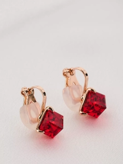 Клипсы Миражи с красными кристаллами Swarovski