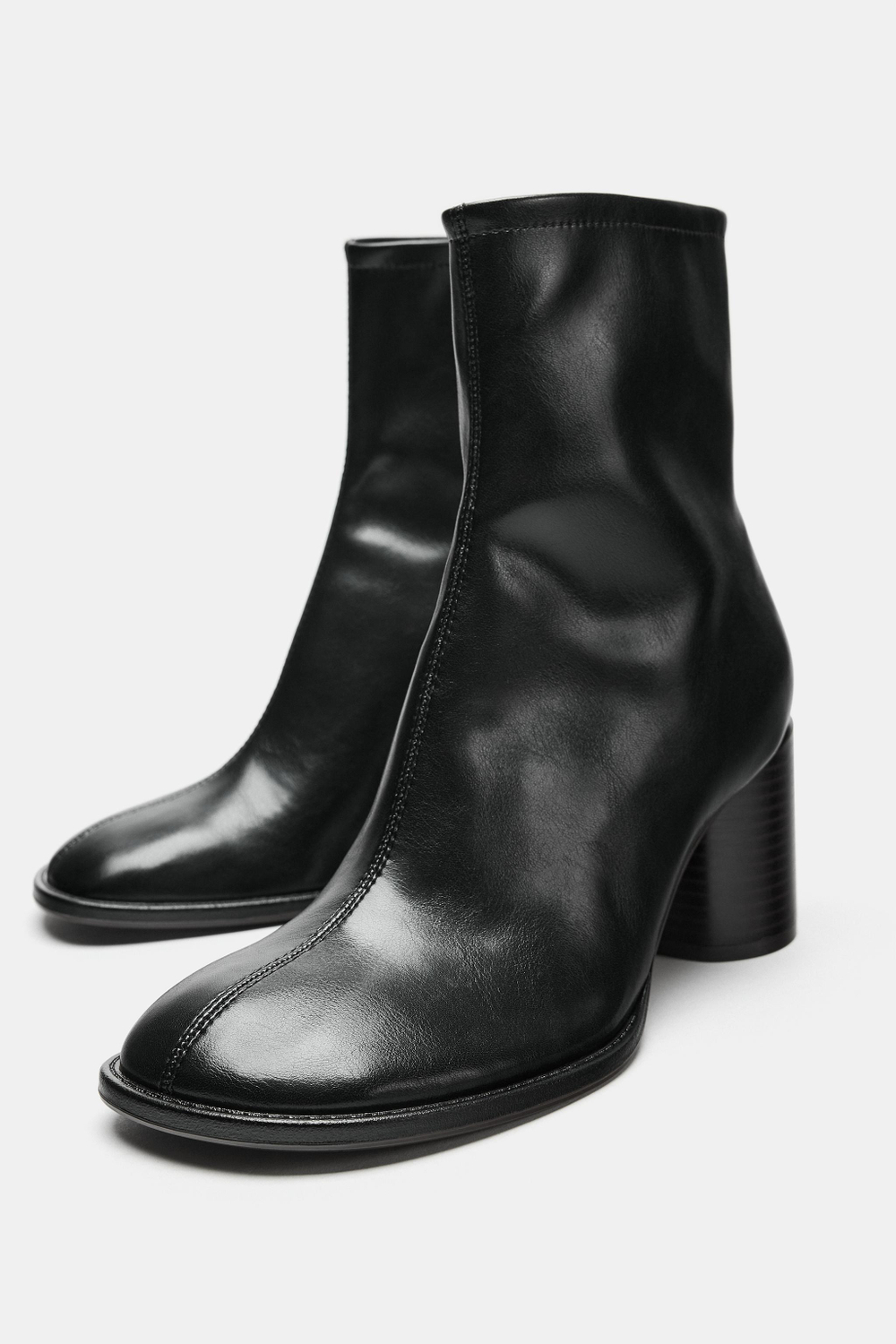 ZARA БОТИЛЬОНЫ НА КАБЛУКЕ, ЧЕРНЫЙ