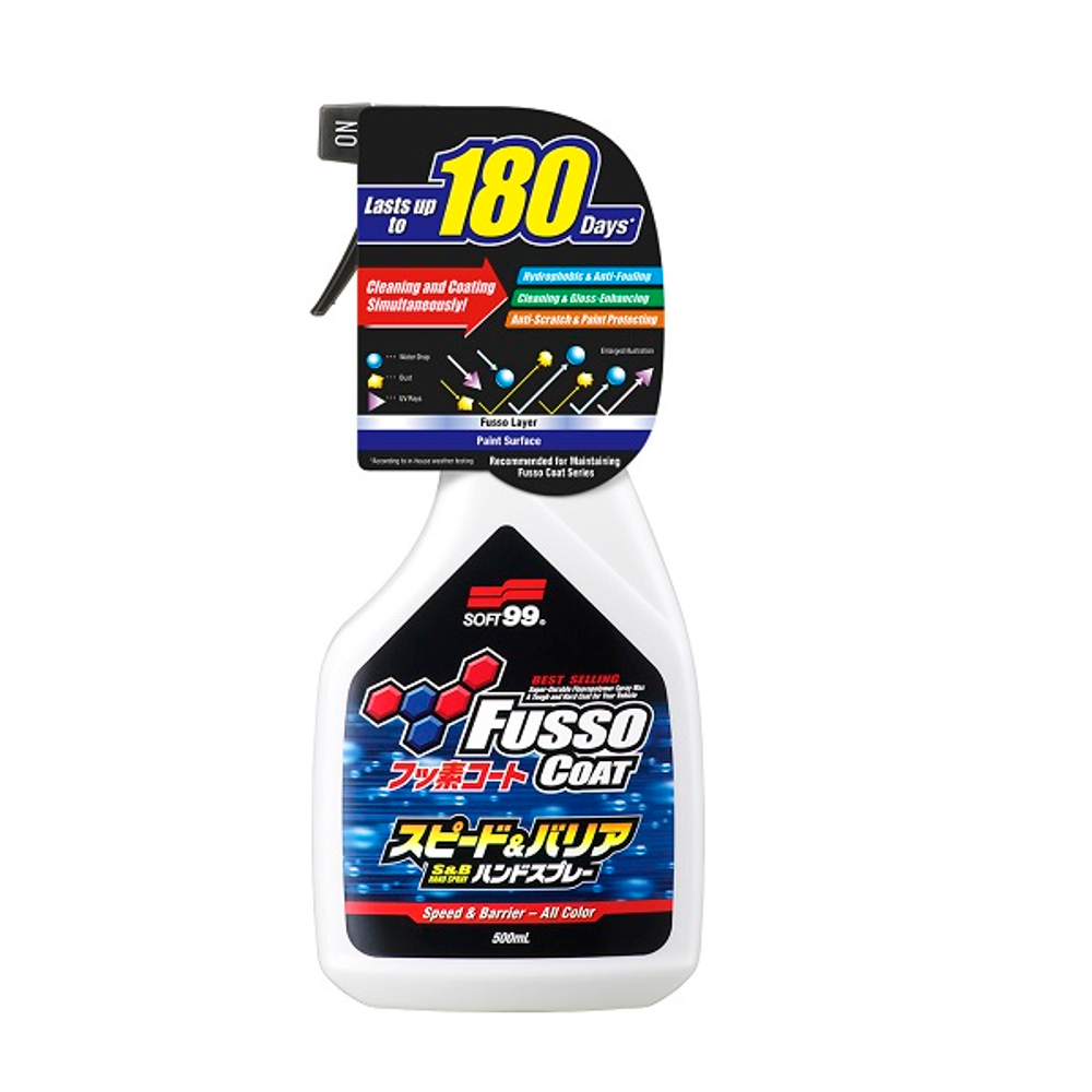 Покрытие для кузова защитное Soft99 Fusso Spray 6 Months для всех цветов, 500 мл 10291