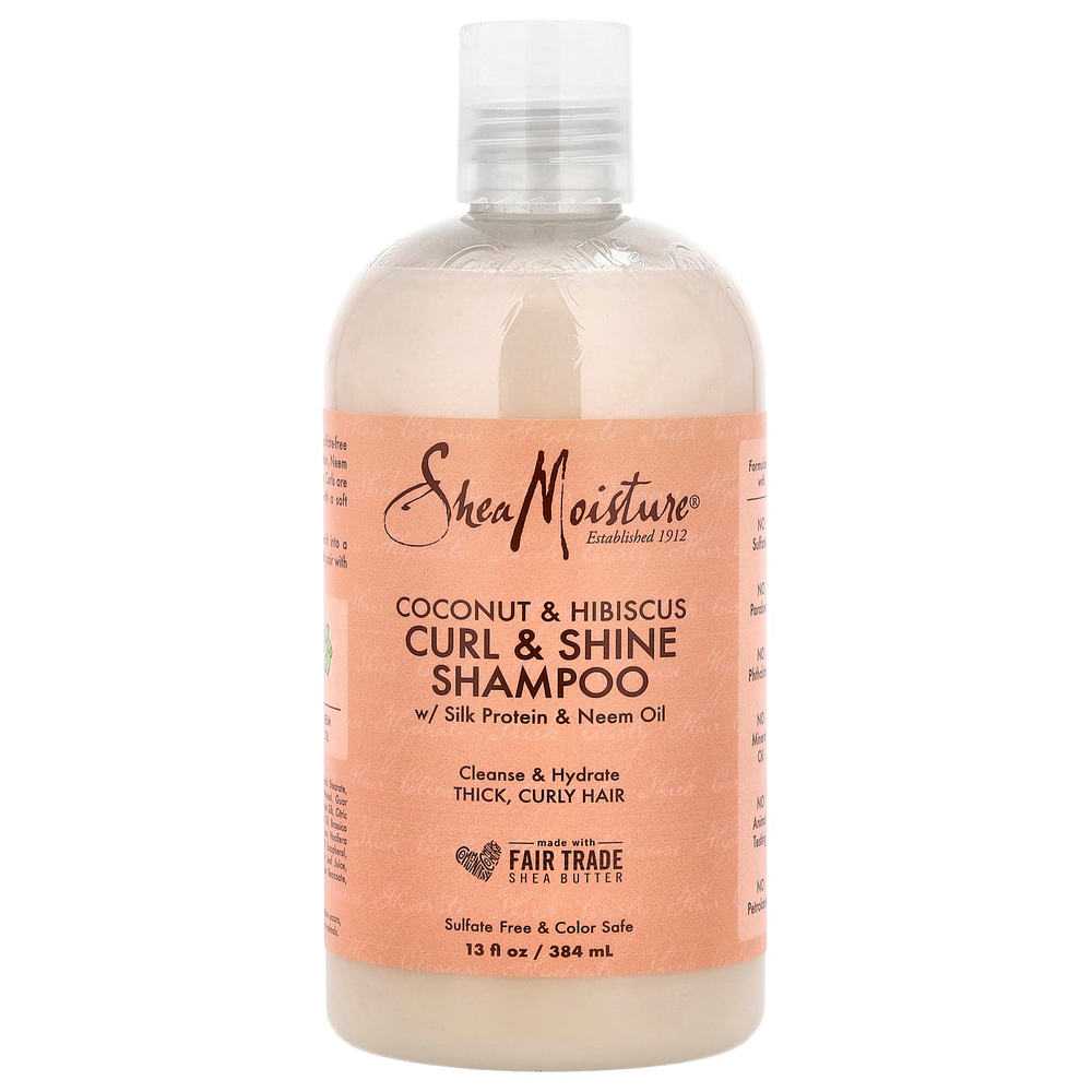 SheaMoisture, шампунь для придания блеска кучерявым волосам, кокос и гибискус, для густых кучерявых волос, 384 мл (13 жидк. унций)