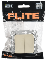 FLITE Выключатель 2-клавишный 10А ВС12-1-0-ФлСл сливочный IEK