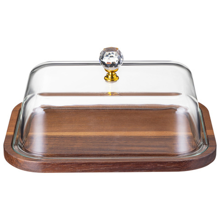 БЛЮДО ДЛЯ СЕРВИРОВКИ LEFARD "CRYSTAL" С КРЫШКОЙ 21,5*16,5*10 СМ