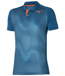 Мужское теннисное поло Mizuno Shadow Polo - blue ashes